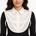 HAYZO Ivory Satin Detachable Shirt Collar