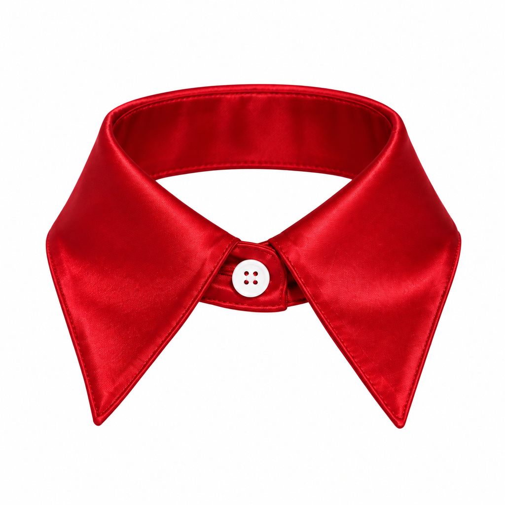 HAYZO Women’s Red Satin Detachable Shirt Collar