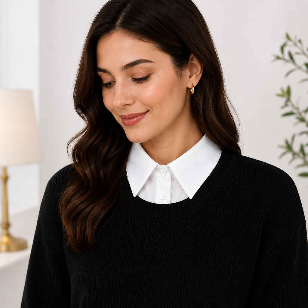 HAYZO White Detachable False Shirt Collar for Women | Layering Fashion Accessory
