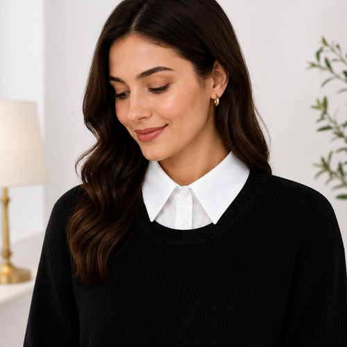 HAYZO White Detachable False Shirt Collar for Women | Layering Fashion Accessory