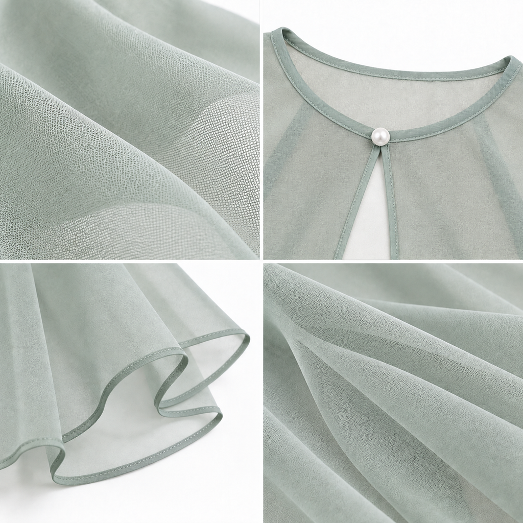 HAYZO Sage Green Sheer Cape Shrug