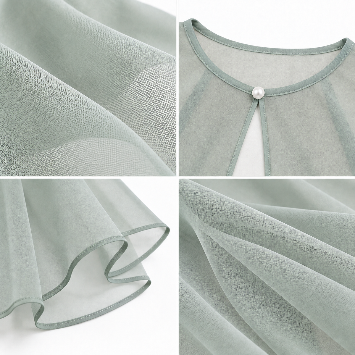 HAYZO Sage Green Sheer Cape Shrug