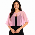 HAYZO Pink Sheer Cape Shrug