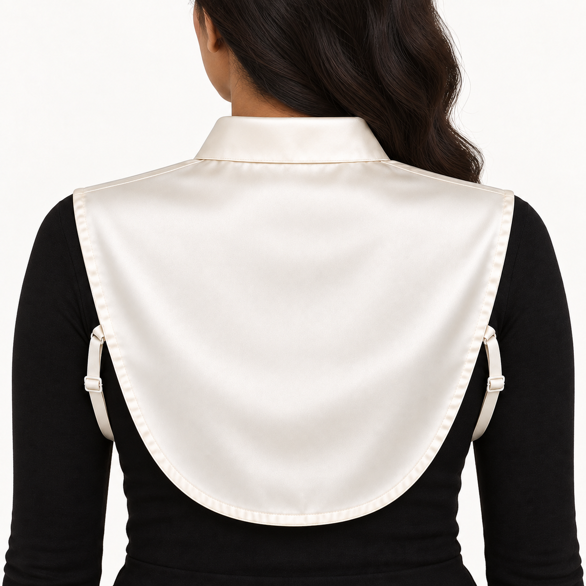 HAYZO Ivory Satin Detachable Shirt Collar