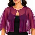 HAYZO Women’s Plum Purple Net Cape Shrug